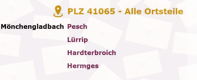 Postleitzahl 41065 Mönchengladbach, Nordrhein-Westfalen - Alle Orte und Ortsteile