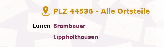 Postleitzahl 44536 Lünen, Nordrhein-Westfalen - Alle Orte und Ortsteile