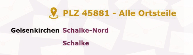 Postleitzahl 45881 Gelsenkirchen-Alt, Nordrhein-Westfalen - Alle Orte und Ortsteile