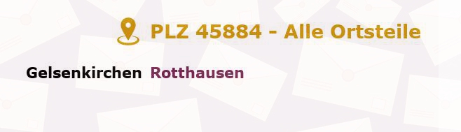 Postleitzahl 45884 Gelsenkirchen-Alt, Nordrhein-Westfalen - Alle Orte und Ortsteile