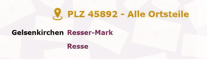 Postleitzahl 45892 Gelsenkirchen-Alt, Nordrhein-Westfalen - Alle Orte und Ortsteile