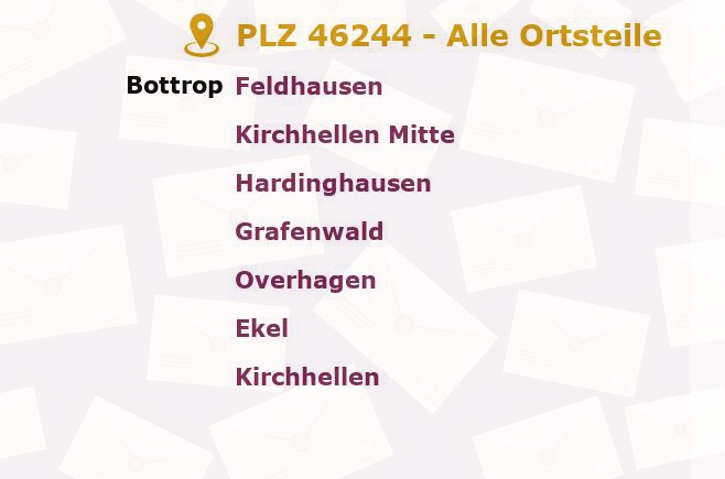 Postleitzahl 46244 Bottrop, Nordrhein-Westfalen - Alle Orte und Ortsteile