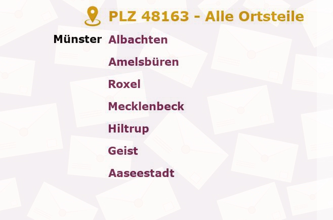 Postleitzahl 48163 Nordrhein-Westfalen - Alle Orte und Ortsteile