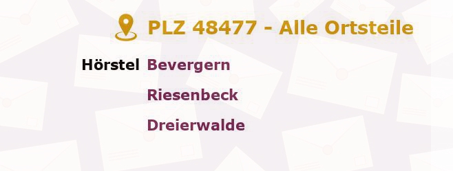 Postleitzahl 48477 Hörstel, Nordrhein-Westfalen - Alle Orte und Ortsteile