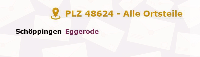 Postleitzahl 48624 Schöppingen, Nordrhein-Westfalen - Alle Orte und Ortsteile