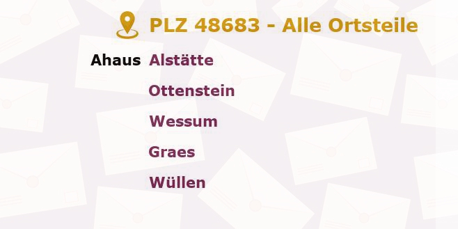 Postleitzahl 48683 Ahaus, Nordrhein-Westfalen - Alle Orte und Ortsteile