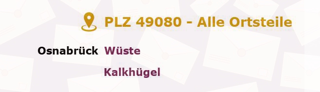 Postleitzahl 49080 Osnabrück, Niedersachsen - Alle Orte und Ortsteile