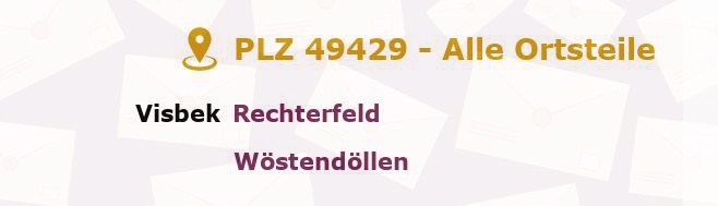 Postleitzahl 49429 Visbek, Niedersachsen - Alle Orte und Ortsteile