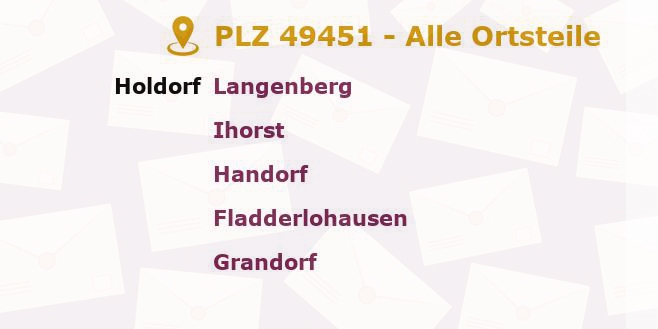 Postleitzahl 49451 Holdorf, Niedersachsen - Alle Orte und Ortsteile