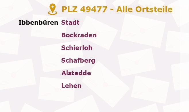 Postleitzahl 49477 Ibbenbüren, Nordrhein-Westfalen - Alle Orte und Ortsteile