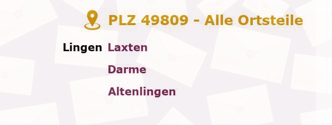 Postleitzahl 49809 Lingen, Niedersachsen - Alle Orte und Ortsteile