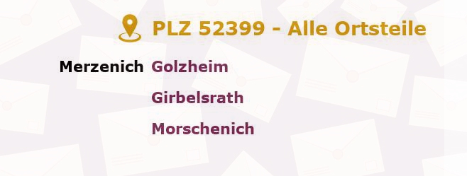 Postleitzahl 52399 Nordrhein-Westfalen - Alle Orte und Ortsteile