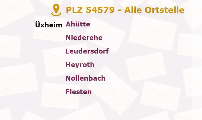 Postleitzahl 54579 Üxheim, Rheinland-Pfalz - Alle Orte und Ortsteile