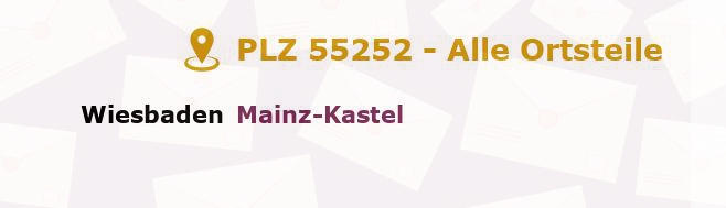 Postleitzahl 55252 Mainz-Kostheim, Hessen - Alle Orte und Ortsteile