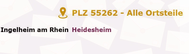 Postleitzahl 55262 Rüdesheim am Rhein, Hessen - Alle Orte und Ortsteile