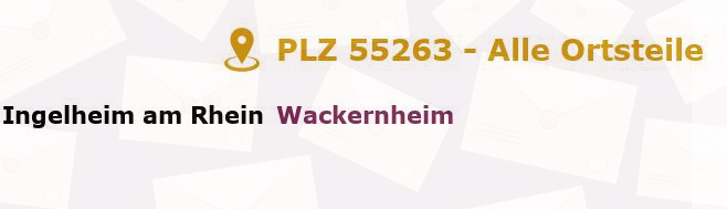 Postleitzahl 55263 Wackernheim, Rheinland-Pfalz - Alle Orte und Ortsteile