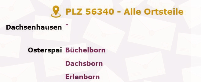 Postleitzahl 56340 Dachsenhausen, Rheinland-Pfalz - Alle Orte und Ortsteile