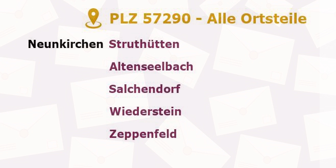 Postleitzahl 57290 Nordrhein-Westfalen - Alle Orte und Ortsteile