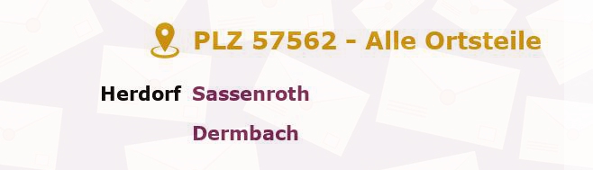 Postleitzahl 57562 Herdorf, Rheinland-Pfalz - Alle Orte und Ortsteile