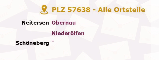 Postleitzahl 57638 Rheinland-Pfalz - Alle Orte und Ortsteile