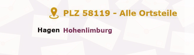 Postleitzahl 58119 Hagen, Nordrhein-Westfalen - Alle Orte und Ortsteile