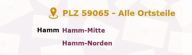 Postleitzahl 59065 Hamm, Nordrhein-Westfalen - Alle Orte und Ortsteile
