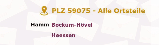 Postleitzahl 59075 Hamm, Nordrhein-Westfalen - Alle Orte und Ortsteile