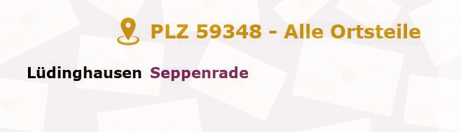 Postleitzahl 59348 Lüdinghausen, Nordrhein-Westfalen - Alle Orte und Ortsteile