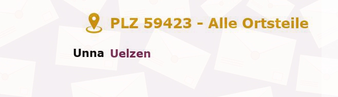 Postleitzahl 59423 Unna, Nordrhein-Westfalen - Alle Orte und Ortsteile