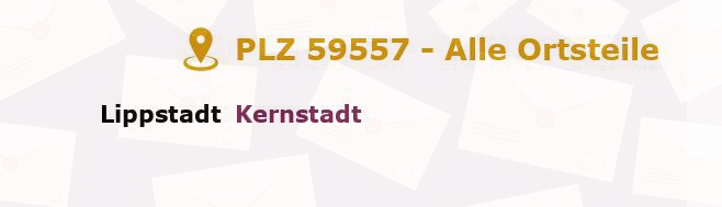 Postleitzahl 59557 Lippstadt, Nordrhein-Westfalen - Alle Orte und Ortsteile