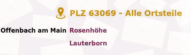 Postleitzahl 63069 Offenbach am Main, Hessen - Alle Orte und Ortsteile