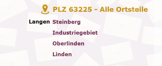 Postleitzahl 63225 Langen, Hessen - Alle Orte und Ortsteile