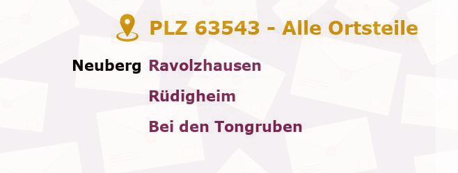 Postleitzahl 63543 Hessen - Alle Orte und Ortsteile