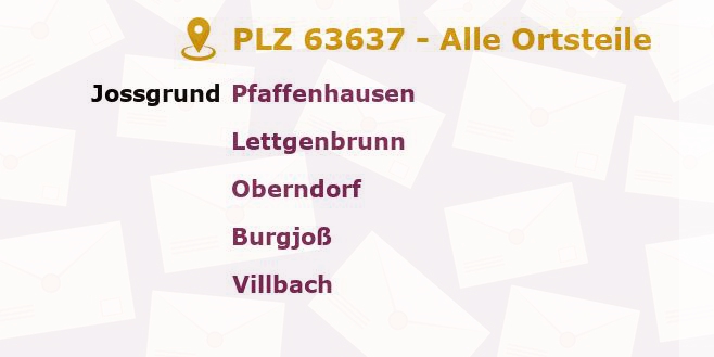 Postleitzahl 63637 Hessen - Alle Orte und Ortsteile