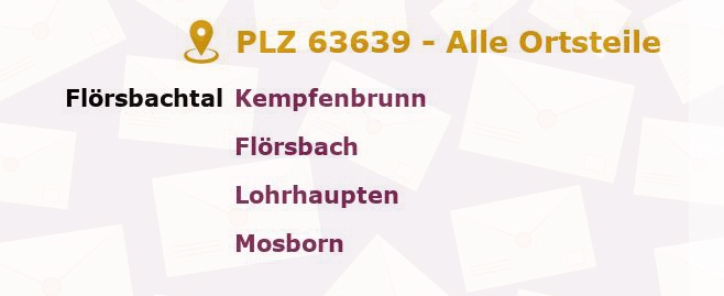 Postleitzahl 63639 Hessen - Alle Orte und Ortsteile