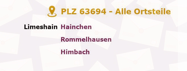 Postleitzahl 63694 Hessen - Alle Orte und Ortsteile