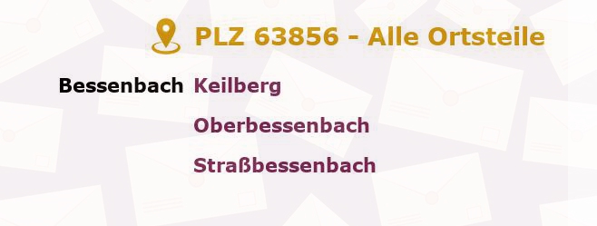 Postleitzahl 63856 Bayern - Alle Orte und Ortsteile