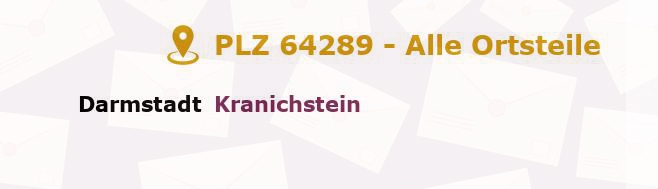 Postleitzahl 64289 Darmstadt, Hessen - Alle Orte und Ortsteile