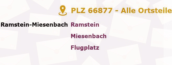 Postleitzahl 66877 Ramstein-Miesenbach, Rheinland-Pfalz - Alle Orte und Ortsteile