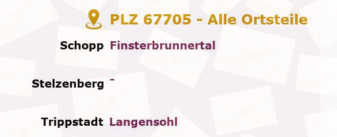 Postleitzahl 67705 Trippstadt, Rheinland-Pfalz - Alle Orte und Ortsteile