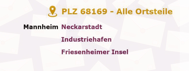 Postleitzahl 68169 Mannheim, Baden-Württemberg - Alle Orte und Ortsteile