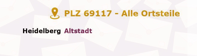 Postleitzahl 69117 Heidelberg, Baden-Württemberg - Alle Orte und Ortsteile