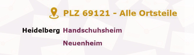 Postleitzahl 69121 Heidelberg, Baden-Württemberg - Alle Orte und Ortsteile