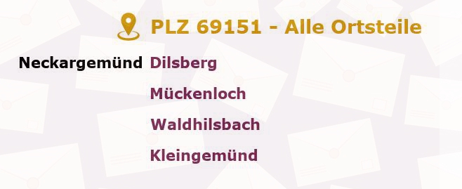 Postleitzahl 69151 Neckargemünd, Baden-Württemberg - Alle Orte und Ortsteile