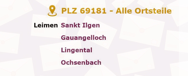 Postleitzahl 69181 Leimen, Baden-Württemberg - Alle Orte und Ortsteile