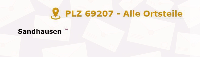 Postleitzahl 69207 Sandhausen, Baden-Württemberg - Alle Orte und Ortsteile