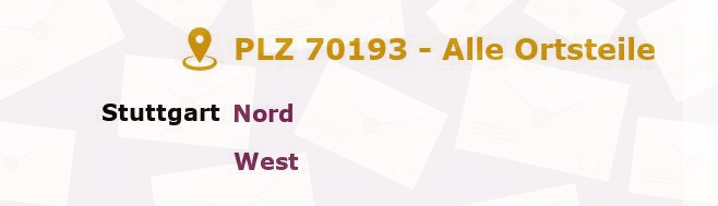 Postleitzahl 70193 Stuttgart, Baden-Württemberg - Alle Orte und Ortsteile