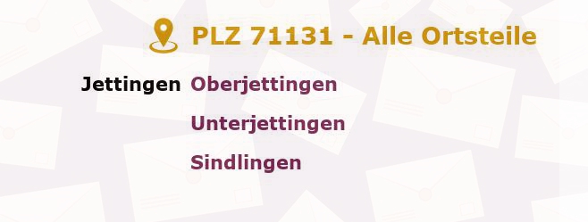 Postleitzahl 71131 Baden-Württemberg - Alle Orte und Ortsteile