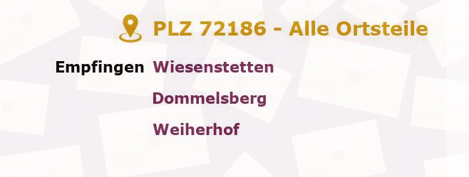 Postleitzahl 72186 Empfingen, Baden-Württemberg - Alle Orte und Ortsteile