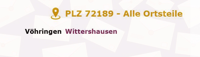 Postleitzahl 72189 Vöhringen, Baden-Württemberg - Alle Orte und Ortsteile